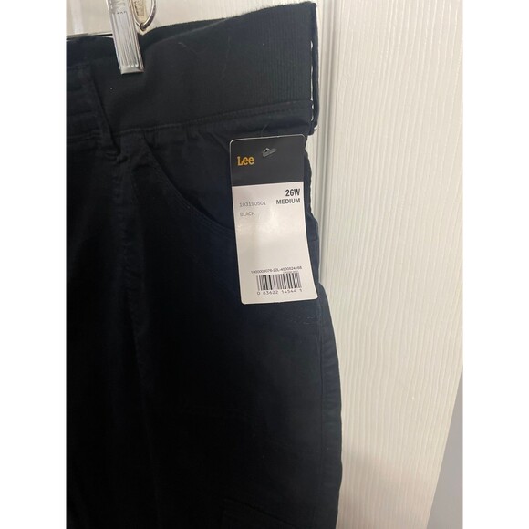 Lee Austin Knit Relaxed Cargo Capri Black Size 26W New With Tags - Picture 3 of 9